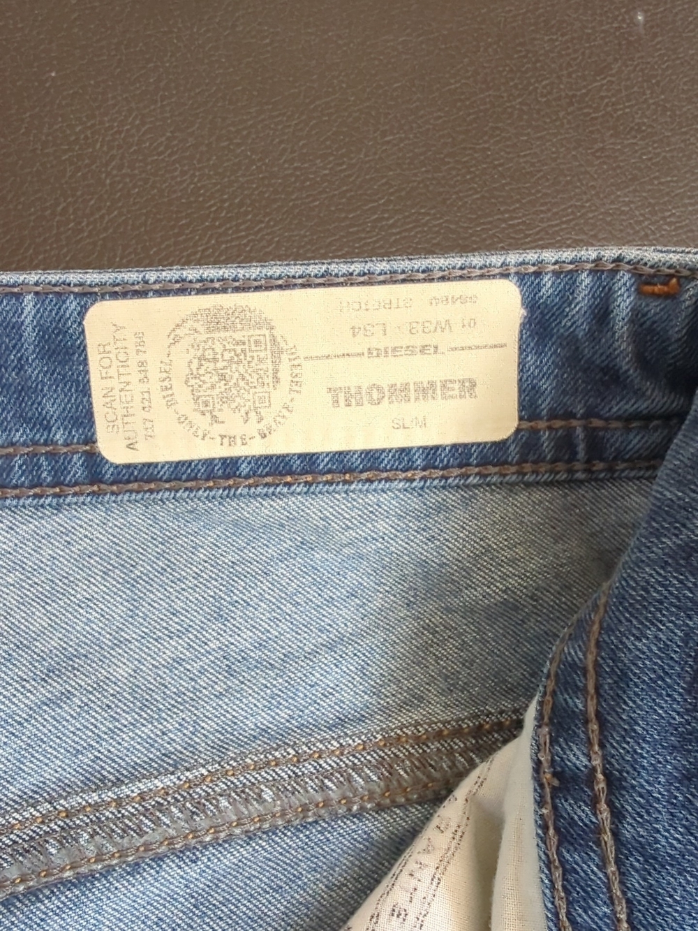 Diesel Men's Thommers Straight Tapered Fit Jeans 33x34 Vtg Y2K - Picture 5 of 10